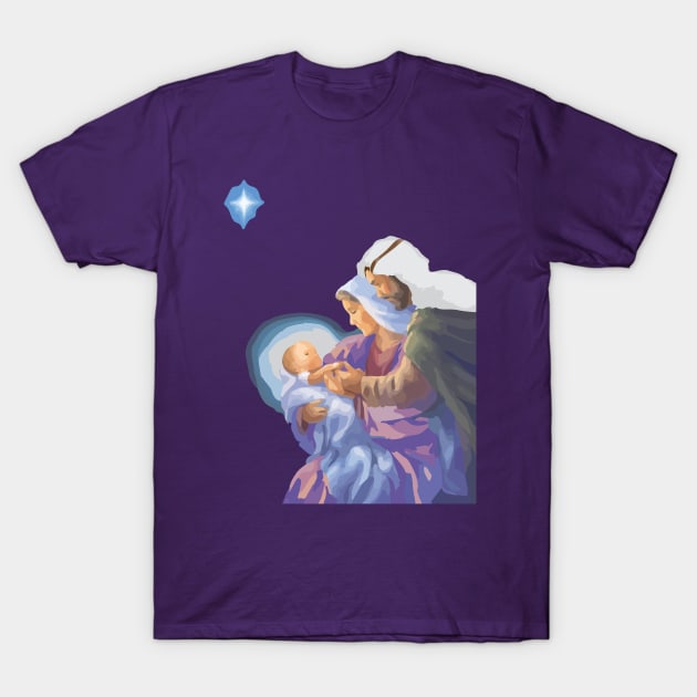 Birth Of Jesus Nativity Design T-Shirt by Sunshineisinmysoul